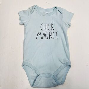 Rae Dunn Chick Magnet Blue Bodysuit   Sz 6-9 m